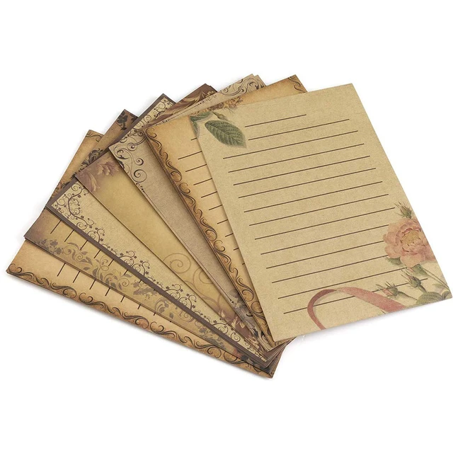 60 Vintage Paper and 60 Envelopes - 60 Sheets of Antique Looking Papers &  60 Antique Style Envelopes - Six Classic Aged Paper Designs - Vintage