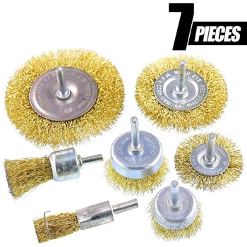 

With Rod Wire Brush Sanding Wheels Rust Removing Wire Wheels Polishing Brush Electric Grinder Electric Drill Wire Brush Set