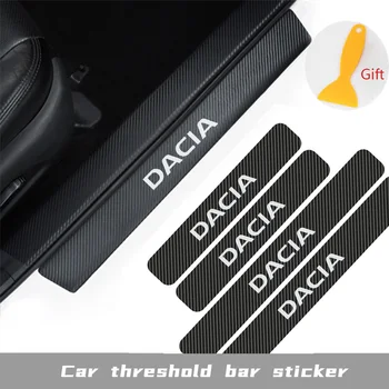

4pcs Car styling Auto Carbon Fiber Door Sill Scuff Anti-Scratch Sticker for Dacia Duster Logan Sandero 2 Dokker