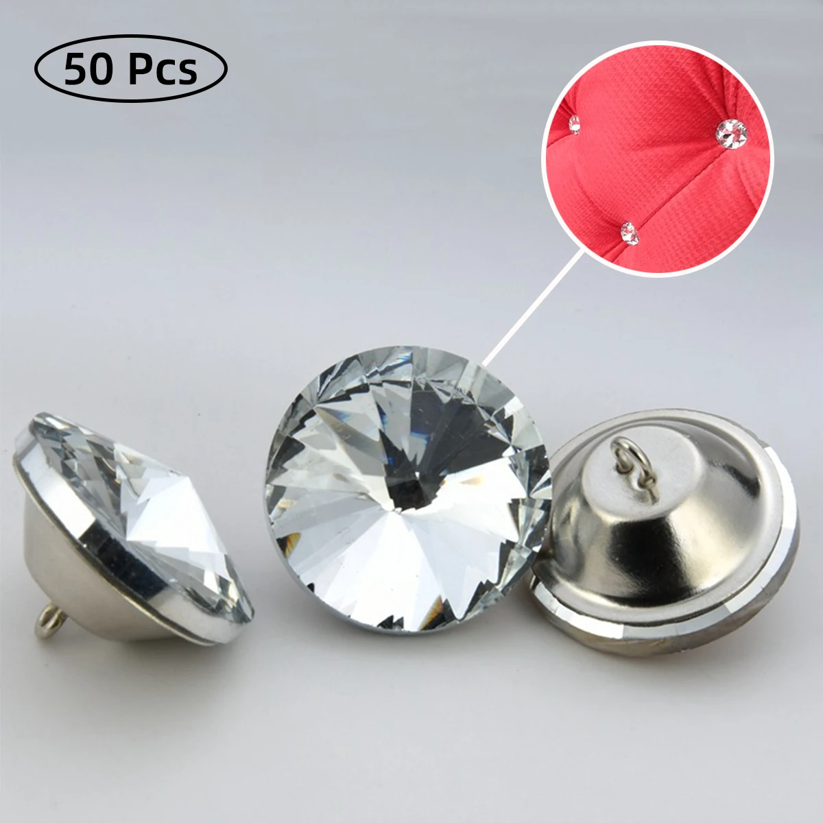 

50 Pcs Sofa Crystal Buckle Headboard Gemstone Buttons Decoration Background Wall Diamond DIY Craft Supplies Sewing Accessories