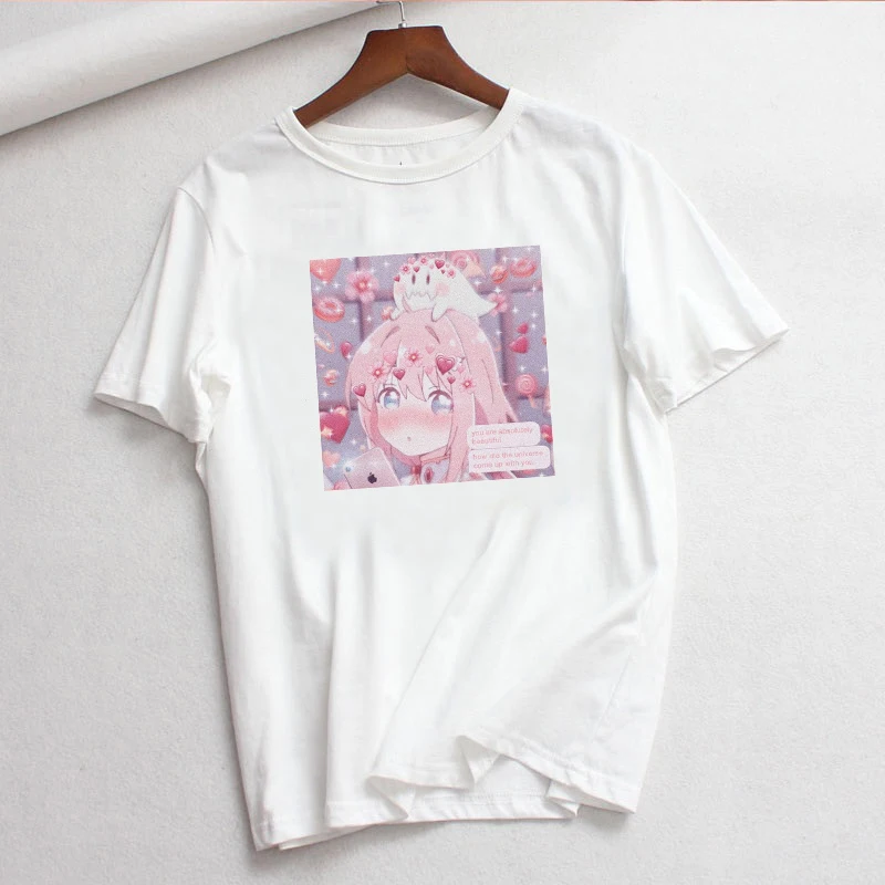 Japanese new casual fashion plus size O-neck short sleeve female cartoon Harajuku tops tees funny cute Ulzzang T-shirt