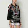 TEELYNN Black floral embroider blouse shirt women 2022 vintage cotton autumn blouses top pullover boho camisas mujer plus size ► Photo 2/4