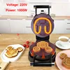 Commercial Electric 220V waffle maker machine cake oven Electric Baking Pan Double-sided Heating crepe maker cake Pancake maker 1