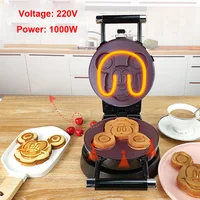 Commercial Electric 220V waffle maker machine cake oven Electric Baking Pan Double-sided Heating crepe maker cake Pancake maker 1