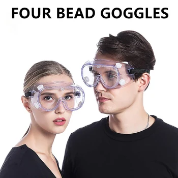 

Clear Safety Goggles laboratory protective goggles anti-fog riding goggles anti dust transparent glasses Anti-Sneeze Liquid