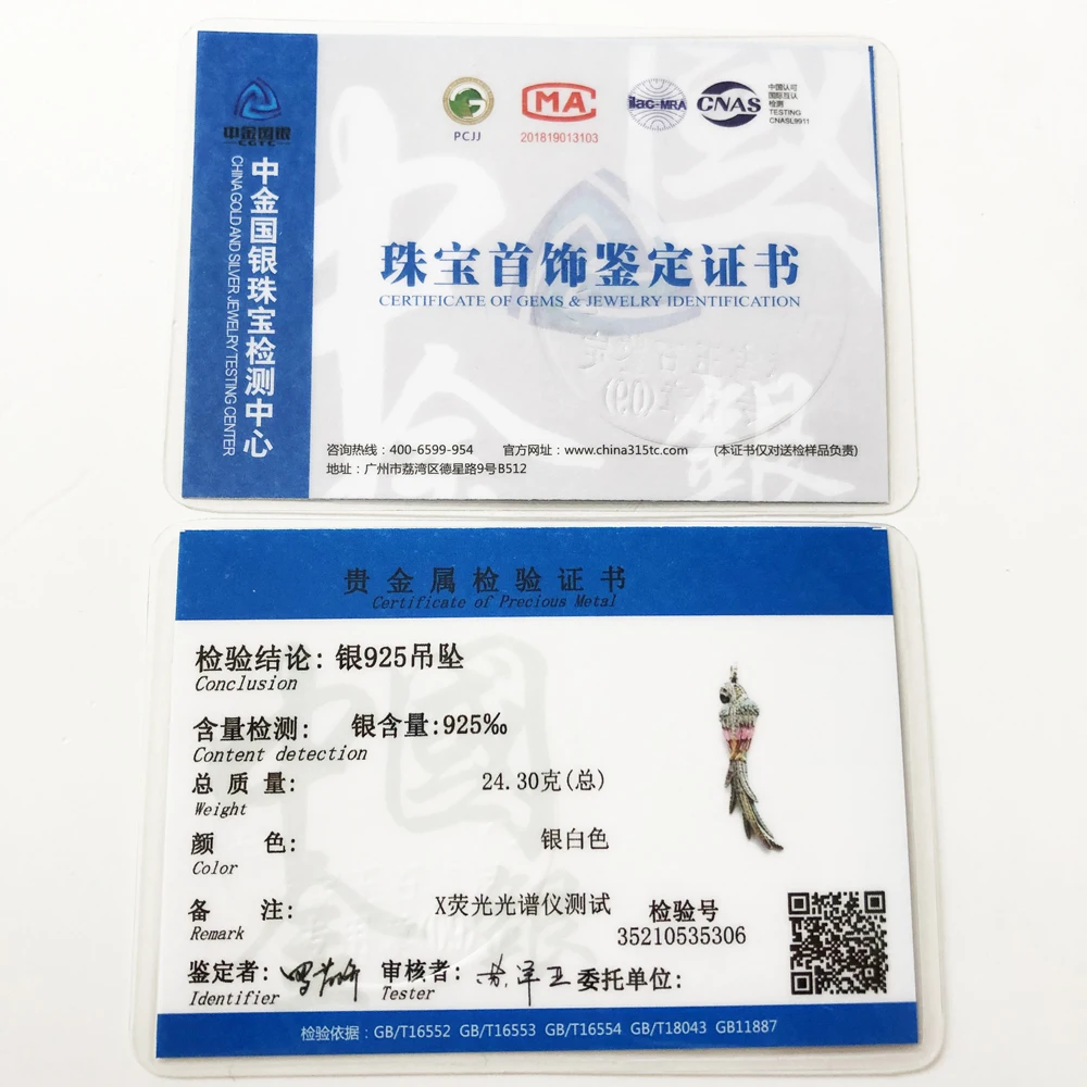 Pendants Colourful Parrot,2020 Spring New Jewelry 925 Sterling Silver Paradisiacal Accessorie Myth of The Jungle Gift For Women - Image 6