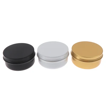 

50ml Mini Aluminum Tin Jar Metal Containers Lip Balm Container Empty Candle Jars Cream Pot Box Round Silver Gift Box