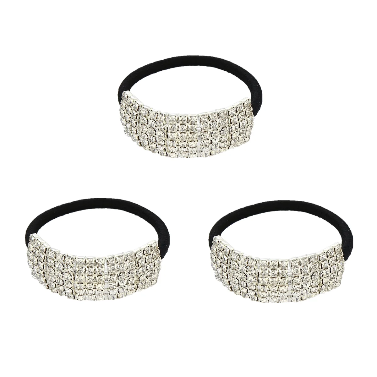 

Xiwstar 3Pcs Fashion Women's Elastic Crystal Rhinestone Hair Ties Bands Ropes Wedding Party Hair Accessories Hairband Headband