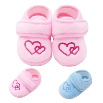 

Baby Girls Princess Shoes Infant Toddler Crib Baby Kids First Walkers Cartoon Ball Cotton Soft Soled Anti-Slip Shoes