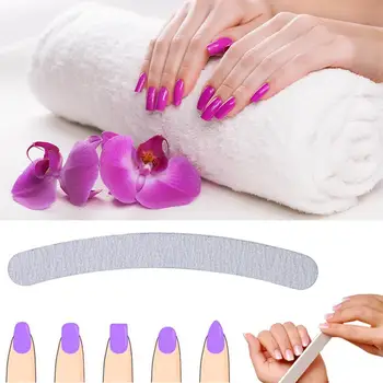 

2Pcs Curved Nail Files Double Sided Grit Banana/Boomerang Emery Board Nail Art Hot Selling