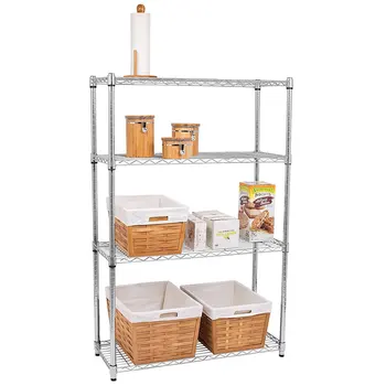 

Kitchen Storage 4-Layer Chrome Plated Iron Shelf 120*90*35 Silver Organiser Kitchen Drawer Organizer Kitchen Accessories