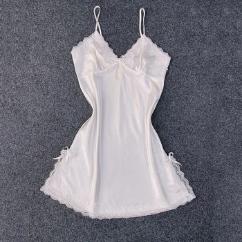 

Ladies Sleeveless Nightdress Summer V-neck Sweet Princess Style Loose Casual Homewear Long Pajamas Solid Color Homewear