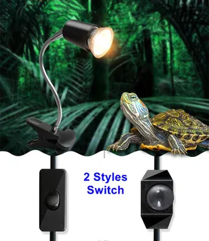 

UVA UVB Aquarium Heating Light Holder Clip-on Basking Lamp E27 Bulb Light Holder For Turtle Repitle Frog 2 Style Switch