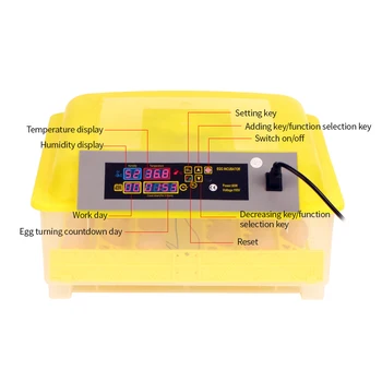 

48-Eggs Intelligent Automatic Egg Incubator Temperature Control Hatcher for Hatching Chicken Duck Bird Quail Poultry AC 110-220V
