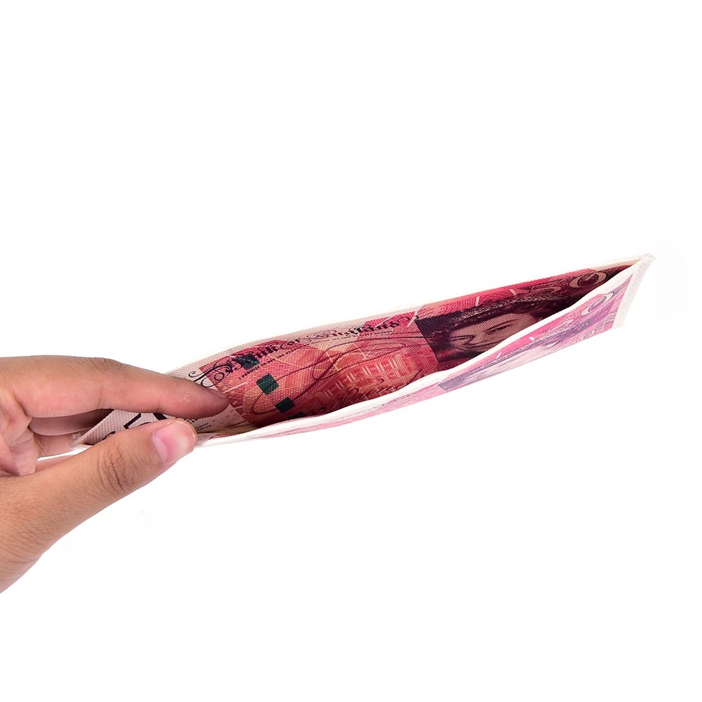 Creative Chic Money Clip Wallet Men for Money and Cards Currency Notes Pattern Dollar Euro Pound Canvas Clips Unisex Purse