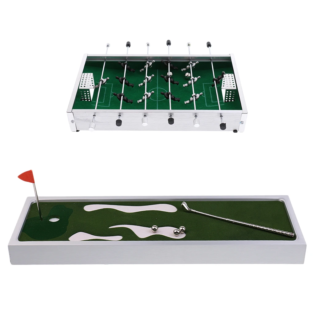 1x мини настольный футбол Foosball игра Metegol+ настольный гольф положить зеленый