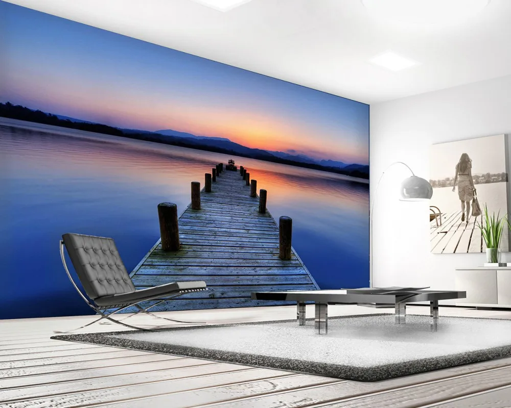 

Dropship Custom Photo Mural 3d Beautiful Sunset Landscape Scenery Mural Living Room Bedroom Decorate Mural Study Wallpaper