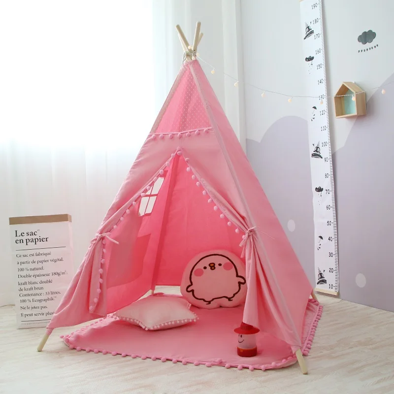 

Teepee Tent Cotton Canvas Indian Play Tent Children's Princess Play Tent Kids Play House Birthday Festive Gift