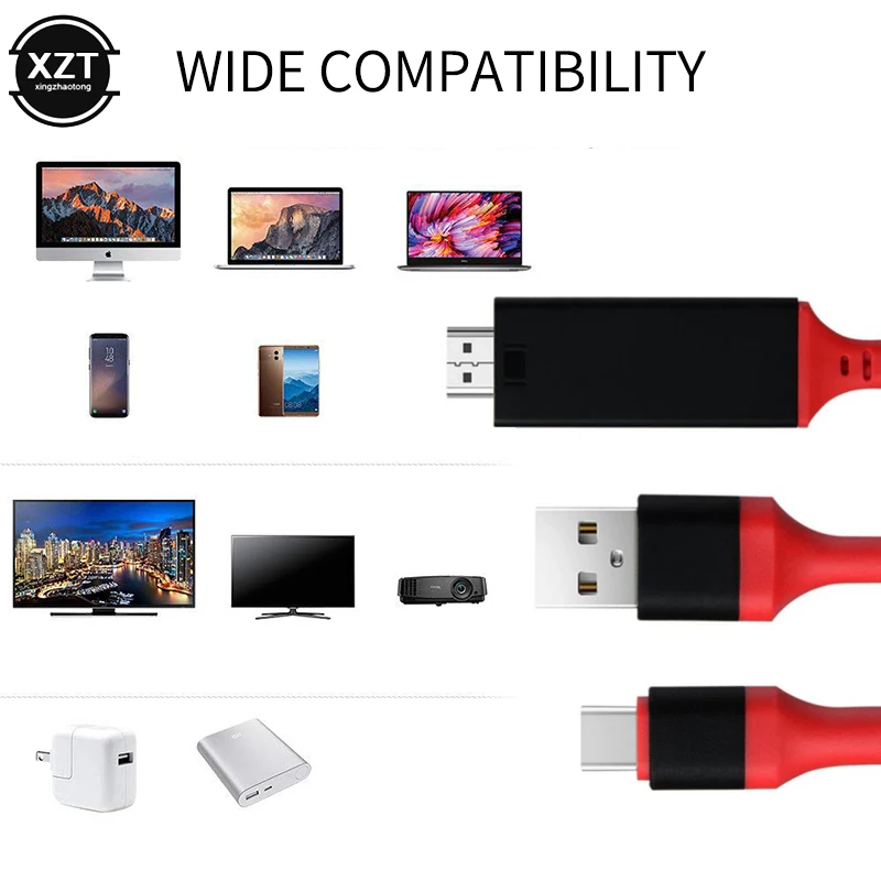USB Type C to HDMI-compatible Cable Adapter 1080P 720P Ultra
