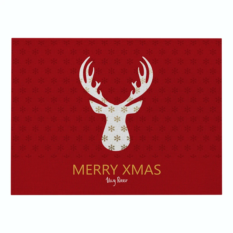 912 VOGVIGO Christmas Placemat for Home Dinner Decor Table Place Mat Coffee Coaster Dish Placemats Table Napkins Kitchen Accessories - Цвет: 912