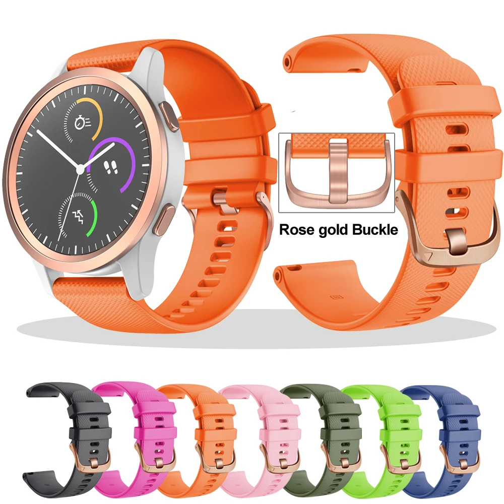 18 20 мм силиконовый ремешок для часов Garmin Vivoactive3 3 3S Venu смарт браслет Forerunner 645 245 huawei