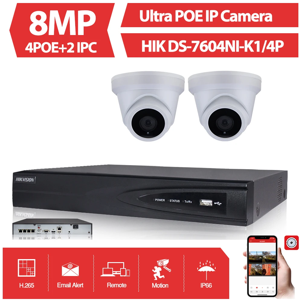 Новая 4 канальная система видеонаблюдения Ultra 8MP наружная камера безопасности POE с