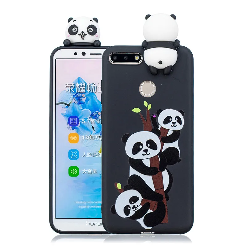 3D панда чехол с единорогом для huawei P Smart Honor 8 9 10 Lite Honor 10i 8A 8X8 S 7S 7A 7C Pro Мягкая силиконовая задняя крышка