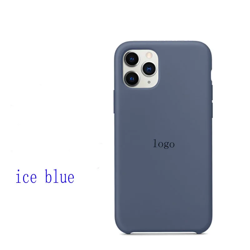 Официальный чехол для телефона с логотипом для iPhone 11 Pro Max, чехол, жидкий силиконовый чехол с коробкой - Цвет: ice Blue