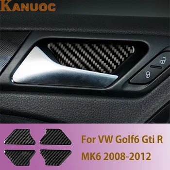 

Carbon Fiber Car Inner Door Bowl Sticker Trim interior moulding Cover For VW Golf6 GTI R MK6 2008-2012 Car Styling Accessories