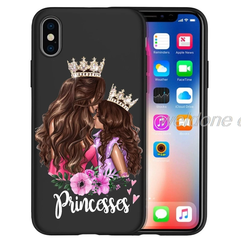 Модный чехол для телефона Super Mom baby girl для iPhone 11 Pro Max XS Max XR X 8 6S 7Plus 5s черный мягкий силиконовый чехол для телефона Etui