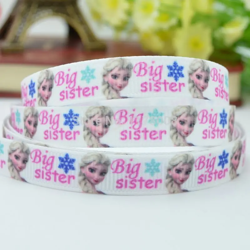 50Y DUWES 3/" 9 мм Elsa Big sisters печатная корсажная лента, бант для волос DIY материалы для одежды ручной работы оптом OEM