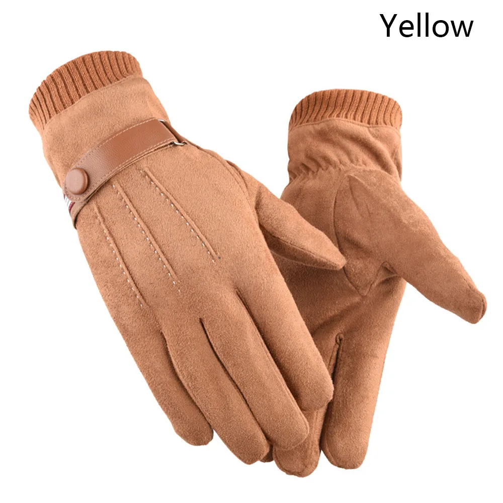 Yellow Новое поступление, Зимние перчатки для сенсорного экрана для мужчин, ветрозащитные удобные перчатки, зимние теплые женские спортивные перчатки - Цвет: Yellow