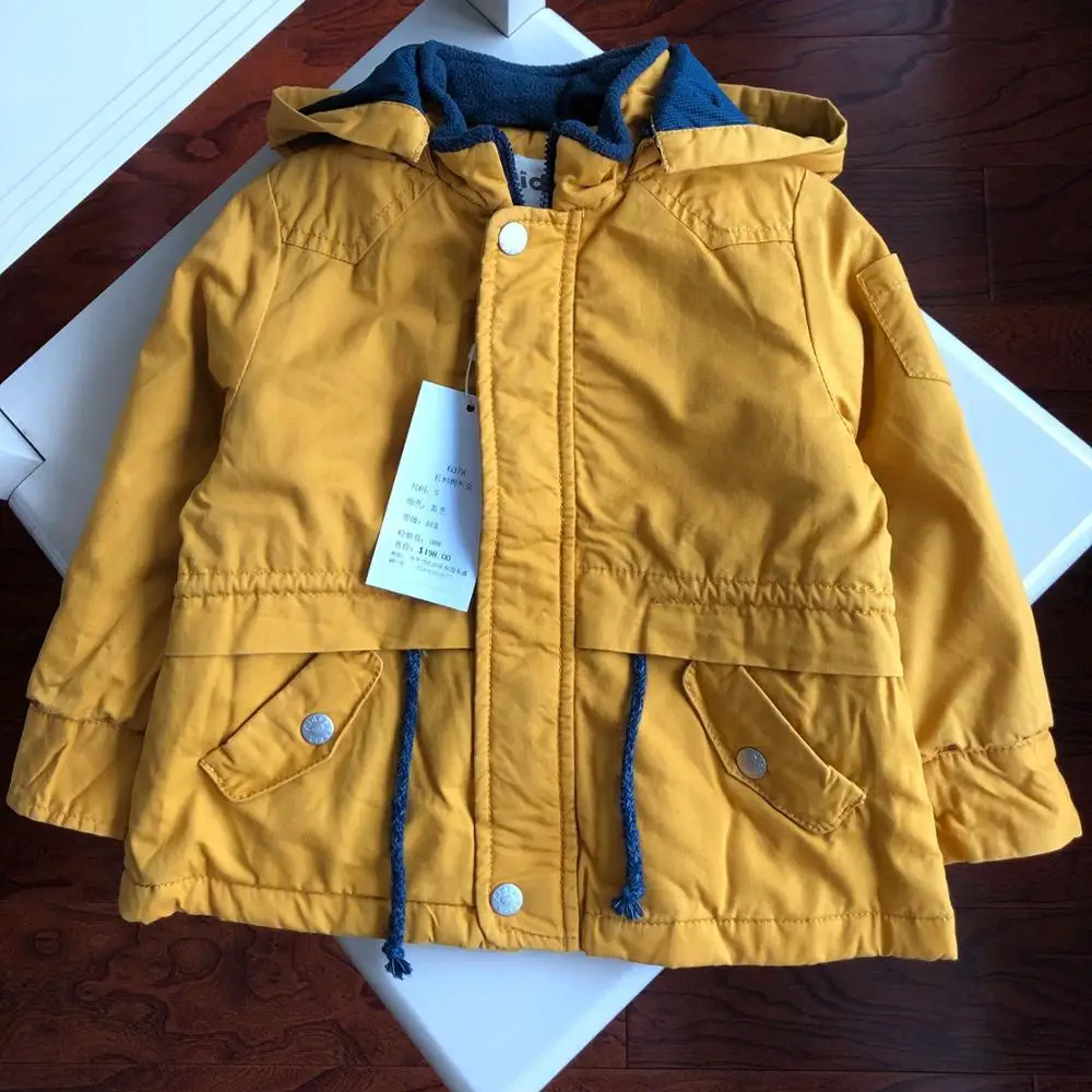 

Boy's casual jacket Children's yellow hooded jacket