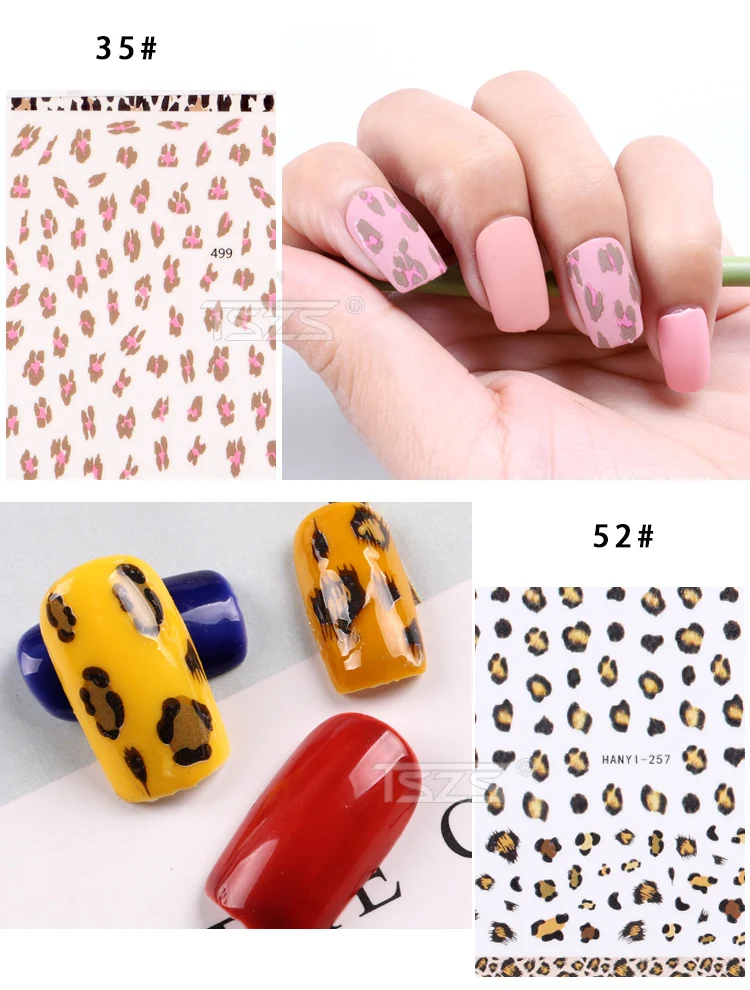 1 sheet/lot Autumn and winter nails leopard stickers three-dimensional Sexy Designs Women Slider Decalsnail decoration nail art