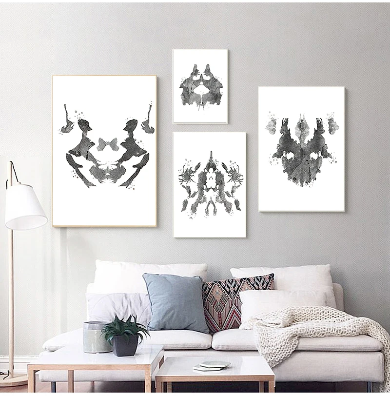 Настенная картина Rorschach Test акварелью на холсте подарок психолога постеры и