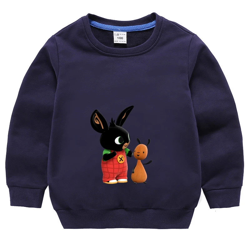 as picture autumnr Boys Girls Bing Rabbit Funny Splicing color Kid O-Neck Tops Children Cartoon T shirt Baby Sweatshirt - Цвет: as picture