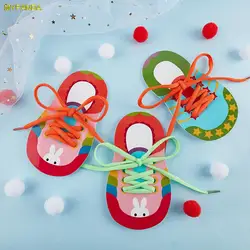 Montessori cuerda trenzada con cordones para niños, juguetes educativos para dibujar, ayuda para la enseñanza temprana