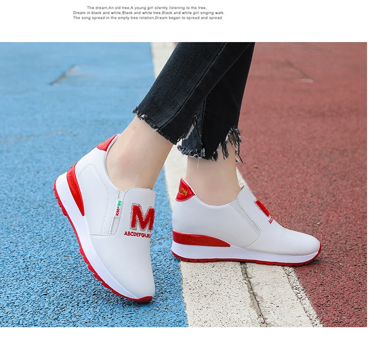 Обувь, увеличивающая рост; дышащие женские кроссовки на платформе; tenis feminino; женская повседневная обувь из искусственной кожи с круглым носком