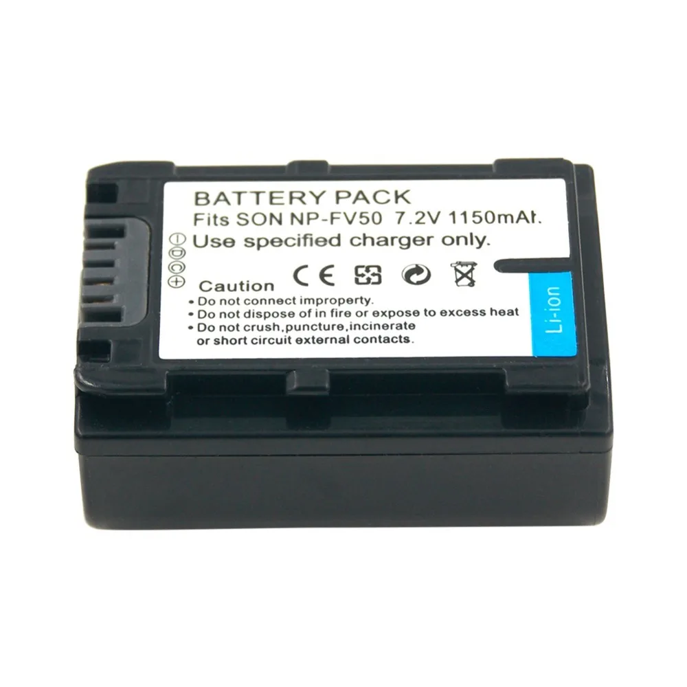2 Pack 7,2 В 1150 мАч цифровой Камера Батарея NP-FV50 для sony NP-FV70 FV30 FV100 HDR-CX370 DCR-DVD308 DCR-DVD508 DCR-SR300 DCR-HC48