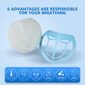 

2/4PCS 3D Mouth Mask Support Disposable Mask Inner Bracket Breathing Assist Help Inner Pad Bracket Mask Holder Breathable Valve