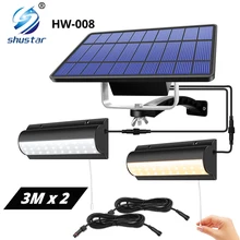 Luz Solar de doble cabeza para exteriores, interruptor de Sensor automático para interiores y exteriores, interruptor Manual para Patio, jardín, interior, Etc.