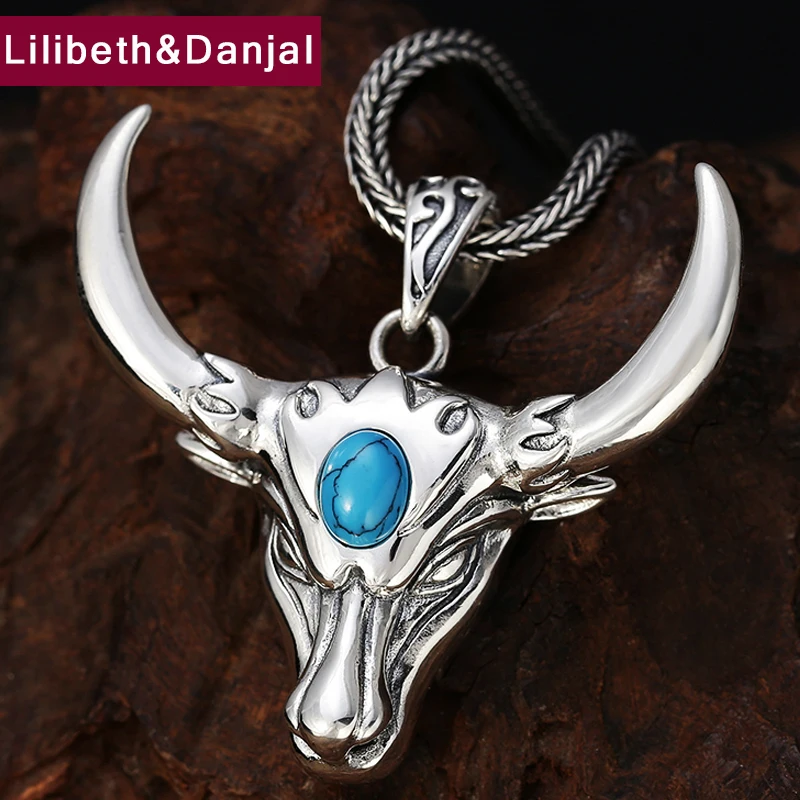 Кулон из серебра 925 пробы со знаком зодиака инкрустированный бирюзой|Подвески| |