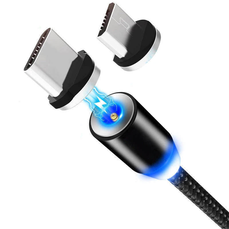 1 м 2 м Магнитный usb-кабель для быстрой зарядки USB type C кабель магнит для зарядного устройства дата-кабеля Micro usb кабель мобильного телефона USB шнур