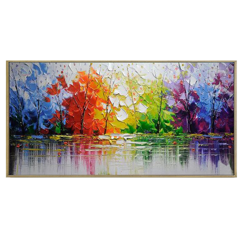 Pintura al óleo de árboles abstractos, pintura al óleo sobre lienzo hecha a  mano, hermosos colores, de árboles de paisaje abstracto pinturas al óleo de  alta calidad, venta al por mayor|oil painting|tree