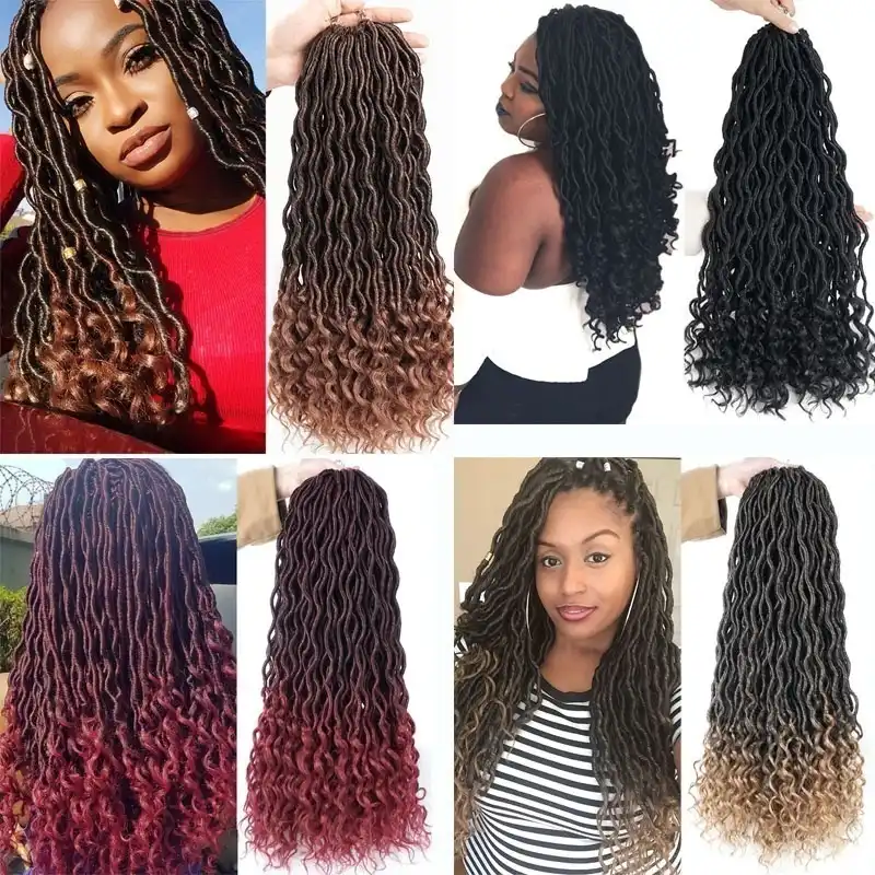 Louise Hair 20 Faux Locs Curly Crochet Hair Synthetic Hair