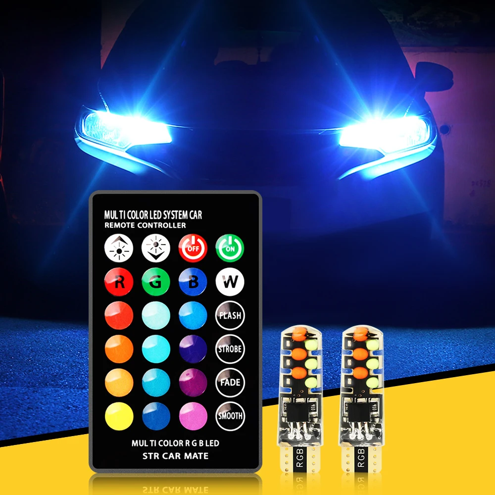 T10 w5w RGB светодиодный Автомобильная лампочка для чтения светильник просвет s Chevrolet