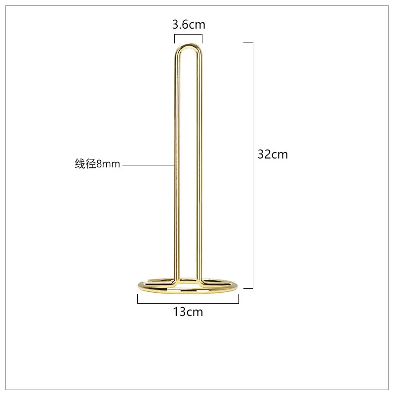 Новинка, золотой бумажный держатель для полотенец из нержавеющей стали, кухонный рулон, туалетная бумага для ванной, стойка для салфеток, аксессуары для домашнего стола - Color: Gold