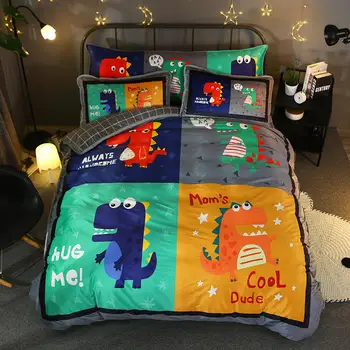 

Dinosaur party Bedding Sets Kids Bed Set Bedding Cartoon Children bed linen Home textile Four piece set of single/double bed