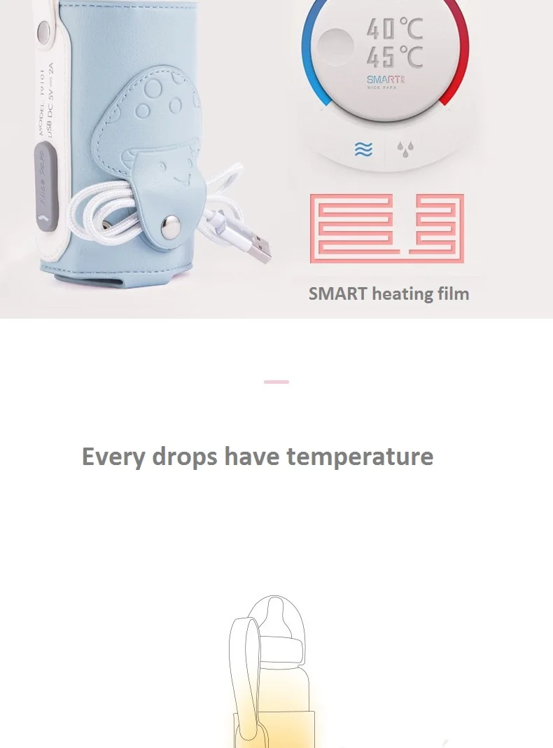 USB портал подогреватель молока PU материал подогреватель молока бутылочка для кормления грелка дорожная бутылка Перевозчик