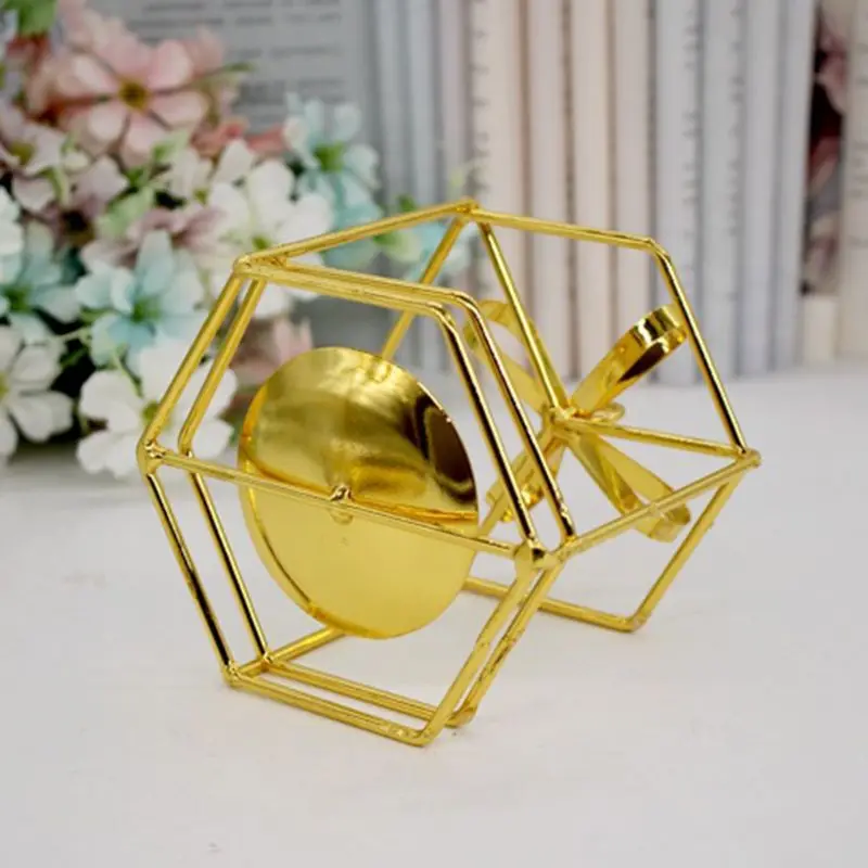 Скандинавский стиль 3D геометрический подсвечник металлический Короткий держатель свечей бра Свадебная вечеринка домашний декор CORC
